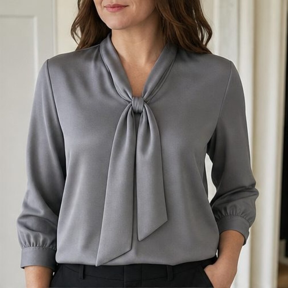 Gray Smocked Top - Picture 2 of 6